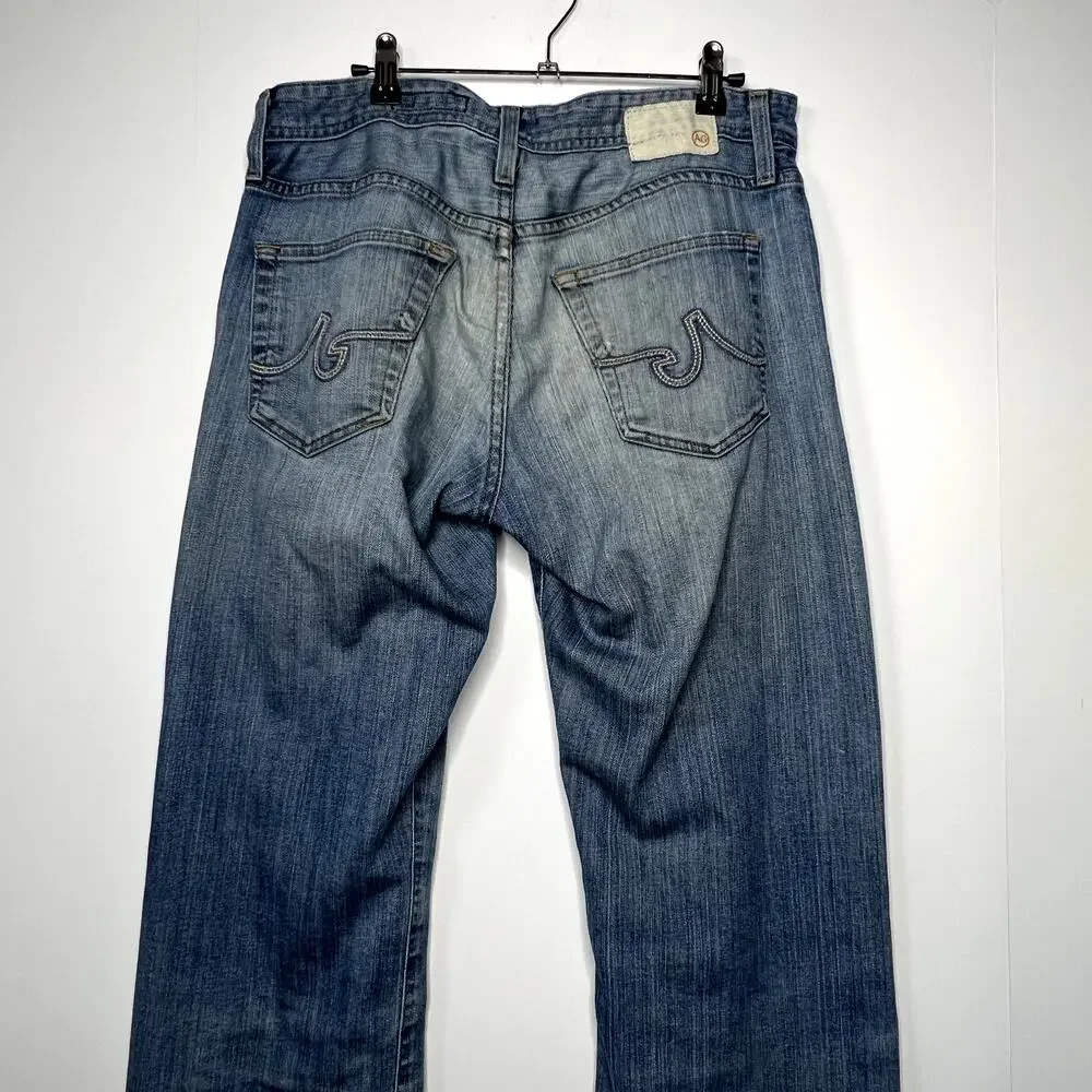 Adriano Goldschmied AG Protege Straight Leg Jeans Light Wash Mens 31R Distressed